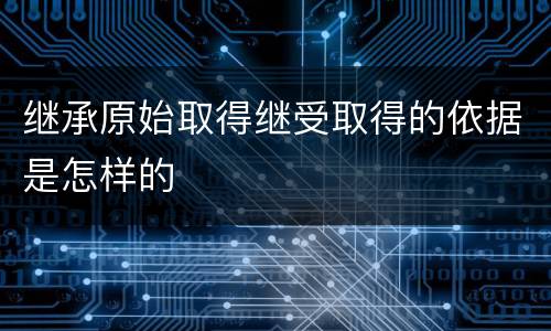 继承原始取得继受取得的依据是怎样的