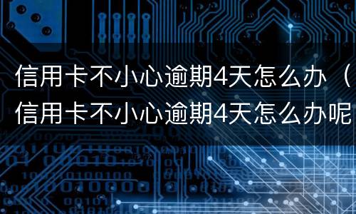 信用卡不小心逾期4天怎么办（信用卡不小心逾期4天怎么办呢）