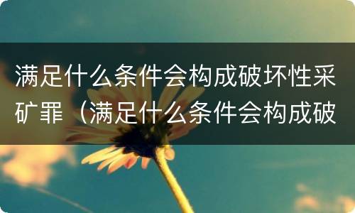 满足什么条件会构成破坏性采矿罪（满足什么条件会构成破坏性采矿罪呢）