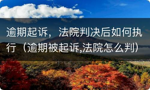 逾期起诉，法院判决后如何执行（逾期被起诉,法院怎么判）