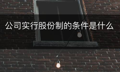 公司实行股份制的条件是什么