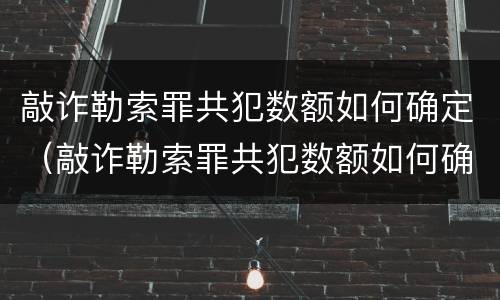 敲诈勒索罪共犯数额如何确定（敲诈勒索罪共犯数额如何确定量刑）