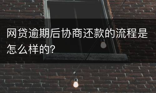 网贷逾期后协商还款的流程是怎么样的？