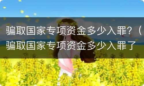 骗取国家专项资金多少入罪?（骗取国家专项资金多少入罪了）