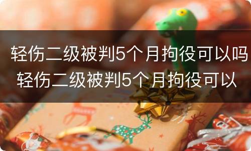 轻伤二级被判5个月拘役可以吗 轻伤二级被判5个月拘役可以吗