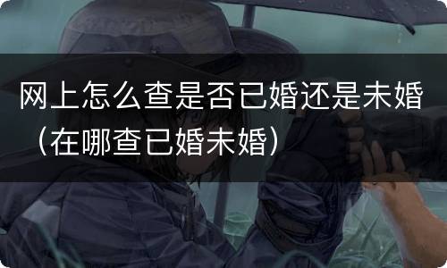 网上怎么查是否已婚还是未婚（在哪查已婚未婚）