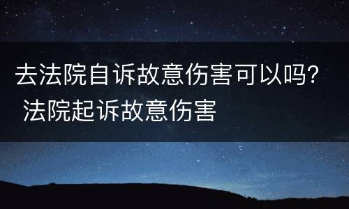 去法院自诉故意伤害可以吗？ 法院起诉故意伤害