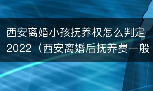 西安离婚小孩抚养权怎么判定2022（西安离婚后抚养费一般给多少）