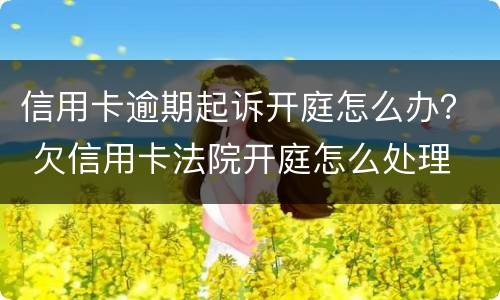 信用卡逾期起诉开庭怎么办？ 欠信用卡法院开庭怎么处理