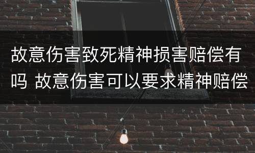 故意伤害致死精神损害赔偿有吗 故意伤害可以要求精神赔偿吗