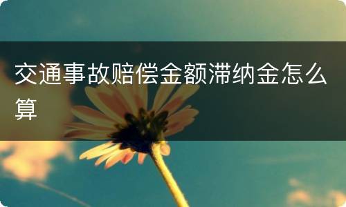 交通事故赔偿金额滞纳金怎么算