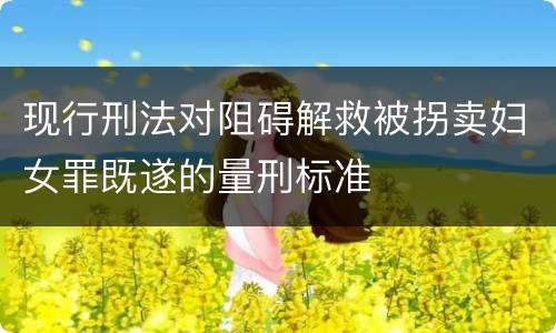 现行刑法对阻碍解救被拐卖妇女罪既遂的量刑标准