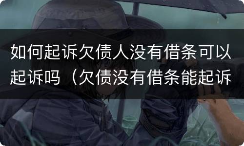 如何起诉欠债人没有借条可以起诉吗（欠债没有借条能起诉吗）