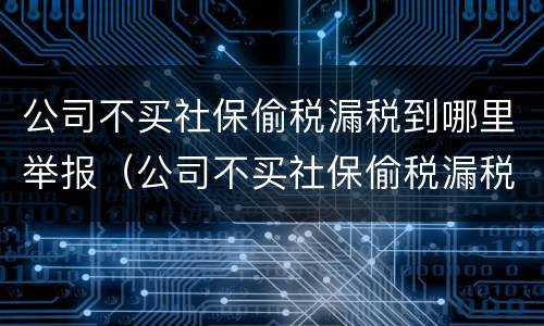 公司不买社保偷税漏税到哪里举报（公司不买社保偷税漏税到哪里举报最有效）
