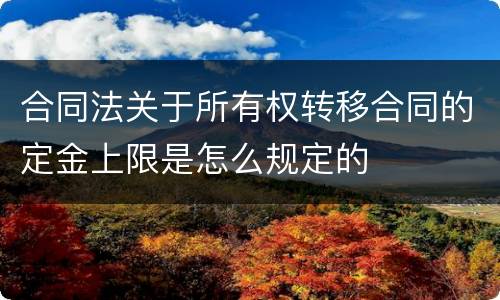 合同法关于所有权转移合同的定金上限是怎么规定的