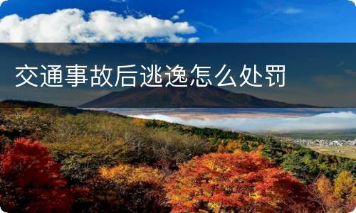交通事故后逃逸怎么处罚