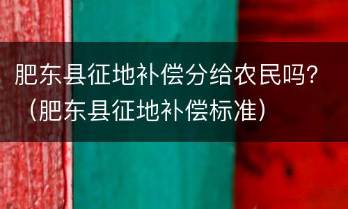 肥东县征地补偿分给农民吗？（肥东县征地补偿标准）