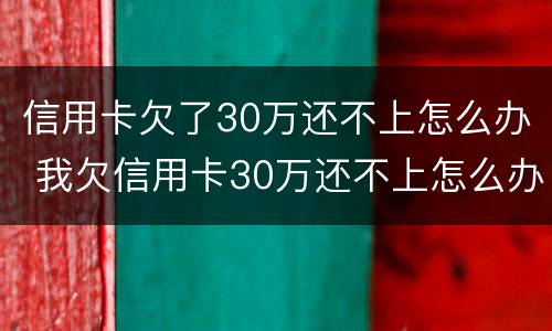 信用卡欠了30万还不上怎么办 我欠信用卡30万还不上怎么办