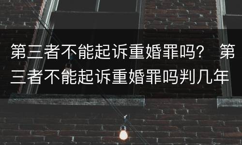 第三者不能起诉重婚罪吗？ 第三者不能起诉重婚罪吗判几年