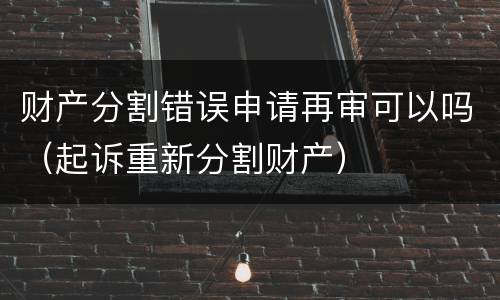 财产分割错误申请再审可以吗（起诉重新分割财产）