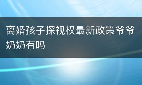 离婚孩子探视权最新政策爷爷奶奶有吗