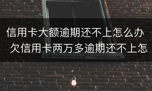 信用卡大额逾期还不上怎么办 欠信用卡两万多逾期还不上怎么办