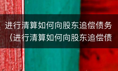 进行清算如何向股东追偿债务（进行清算如何向股东追偿债务款项）