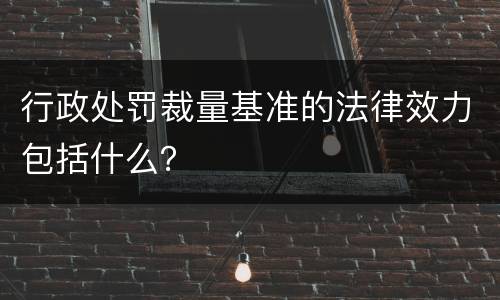 行政处罚裁量基准的法律效力包括什么？