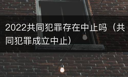 2022共同犯罪存在中止吗（共同犯罪成立中止）