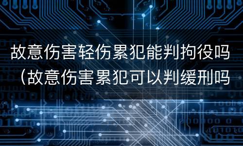 故意伤害轻伤累犯能判拘役吗（故意伤害累犯可以判缓刑吗）