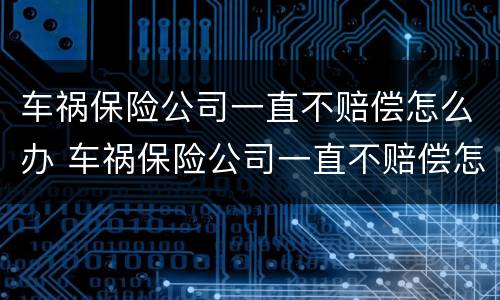 车祸保险公司一直不赔偿怎么办 车祸保险公司一直不赔偿怎么办呢