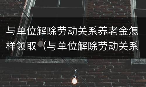 与单位解除劳动关系养老金怎样领取（与单位解除劳动关系社保怎么办）