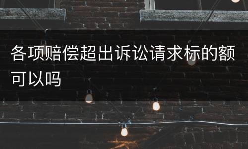各项赔偿超出诉讼请求标的额可以吗