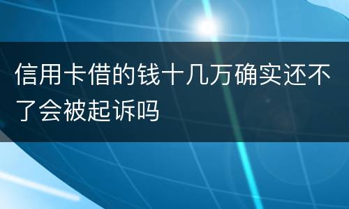 信用卡借的钱十几万确实还不了会被起诉吗