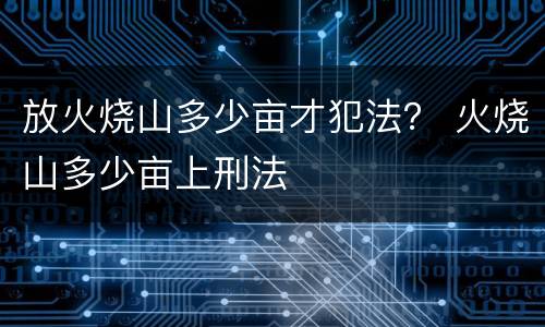 放火烧山多少亩才犯法？ 火烧山多少亩上刑法
