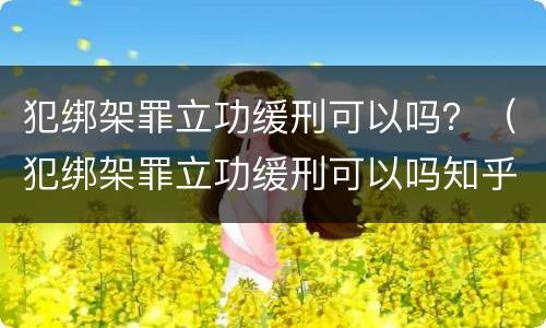 犯绑架罪立功缓刑可以吗？（犯绑架罪立功缓刑可以吗知乎）