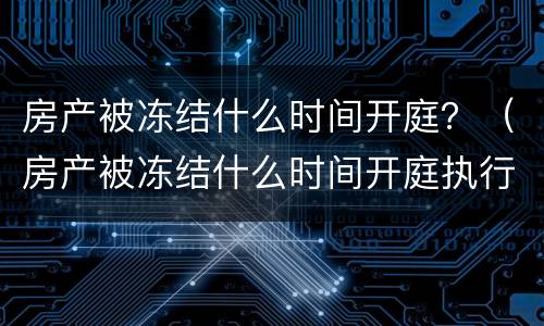 房产被冻结什么时间开庭？（房产被冻结什么时间开庭执行）