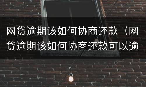 网贷逾期该如何协商还款（网贷逾期该如何协商还款可以逾期多久）