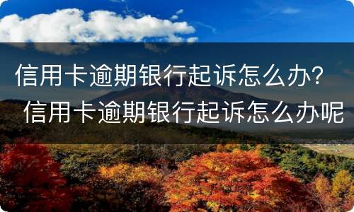 信用卡逾期银行起诉怎么办？ 信用卡逾期银行起诉怎么办呢