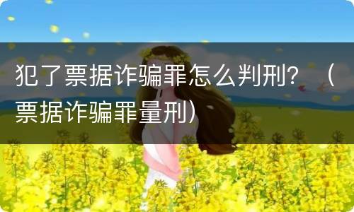 犯了票据诈骗罪怎么判刑？（票据诈骗罪量刑）