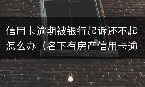 信用卡逾期被银行起诉还不起怎么办（名下有房产信用卡逾期被银行起诉,确实还不起,怎么办）