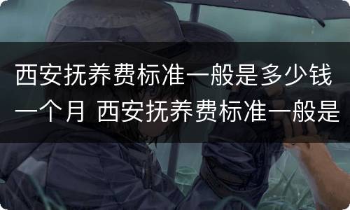 西安抚养费标准一般是多少钱一个月 西安抚养费标准一般是多少钱一个月啊