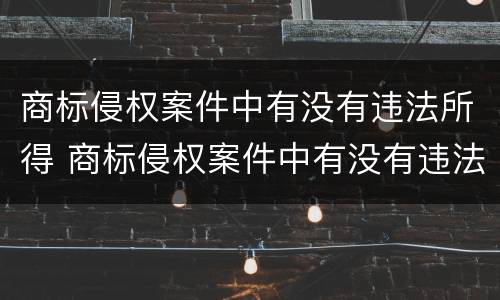 商标侵权案件中有没有违法所得 商标侵权案件中有没有违法所得的情形