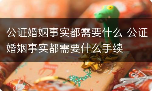 公证婚姻事实都需要什么 公证婚姻事实都需要什么手续