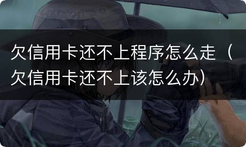 欠信用卡还不上程序怎么走（欠信用卡还不上该怎么办）