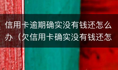 信用卡逾期确实没有钱还怎么办（欠信用卡确实没有钱还怎么办）