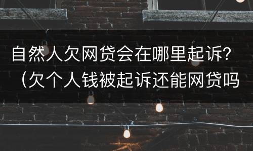 自然人欠网贷会在哪里起诉？（欠个人钱被起诉还能网贷吗）