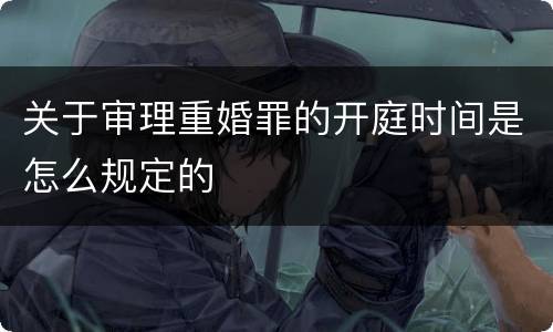 关于审理重婚罪的开庭时间是怎么规定的