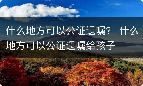 什么地方可以公证遗嘱？ 什么地方可以公证遗嘱给孩子