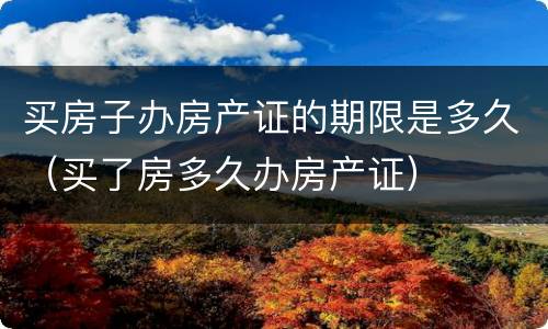 买房子办房产证的期限是多久（买了房多久办房产证）